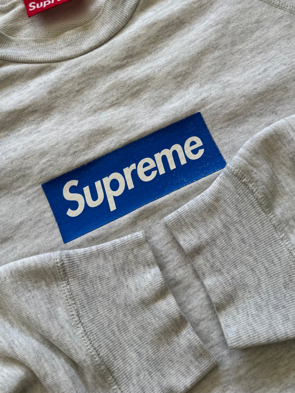 Supreme Blue/Grey Screenprint Box Logo Crewneck 2007