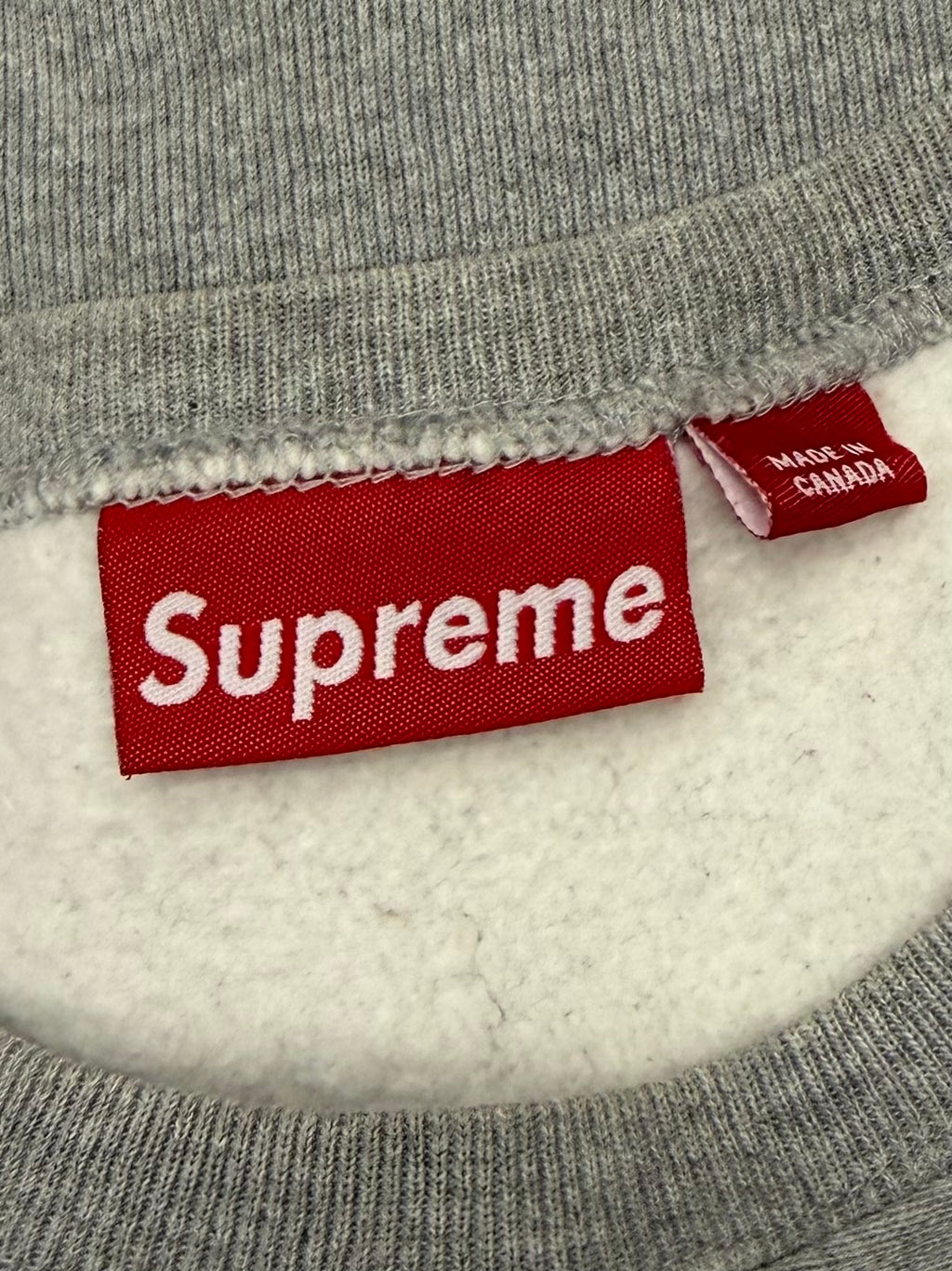 Supreme Red on Grey Box Logo Crewneck 1999