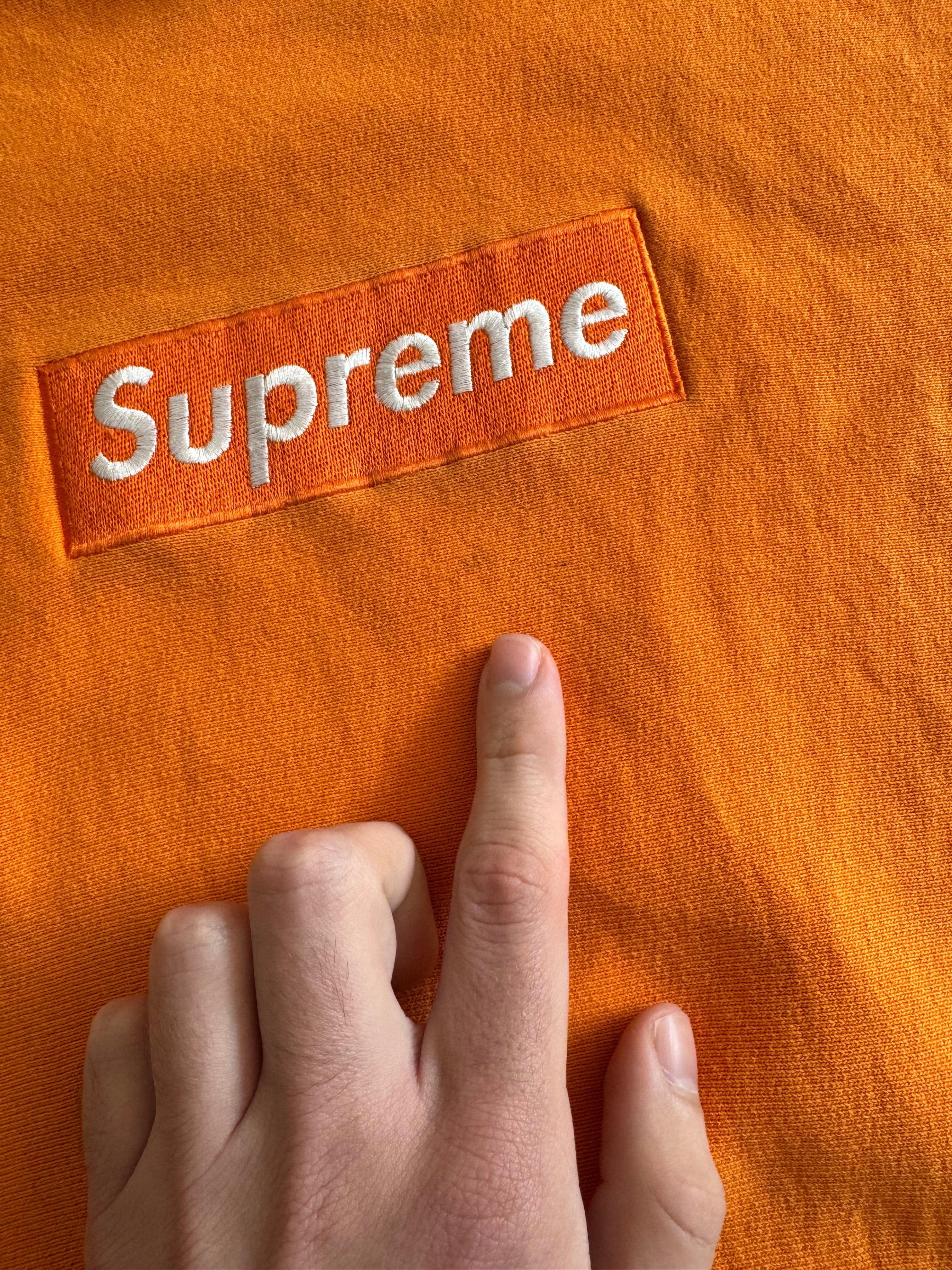 Supreme Orange Box Logo Hoodie 1999