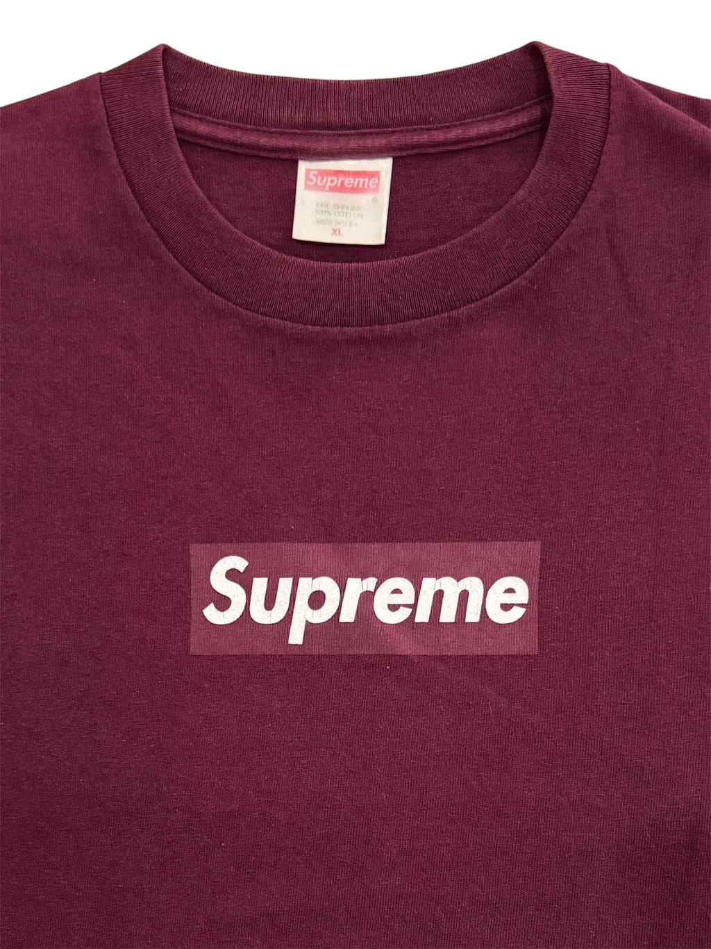 Supreme Burgundy Box Logo Tee 1999