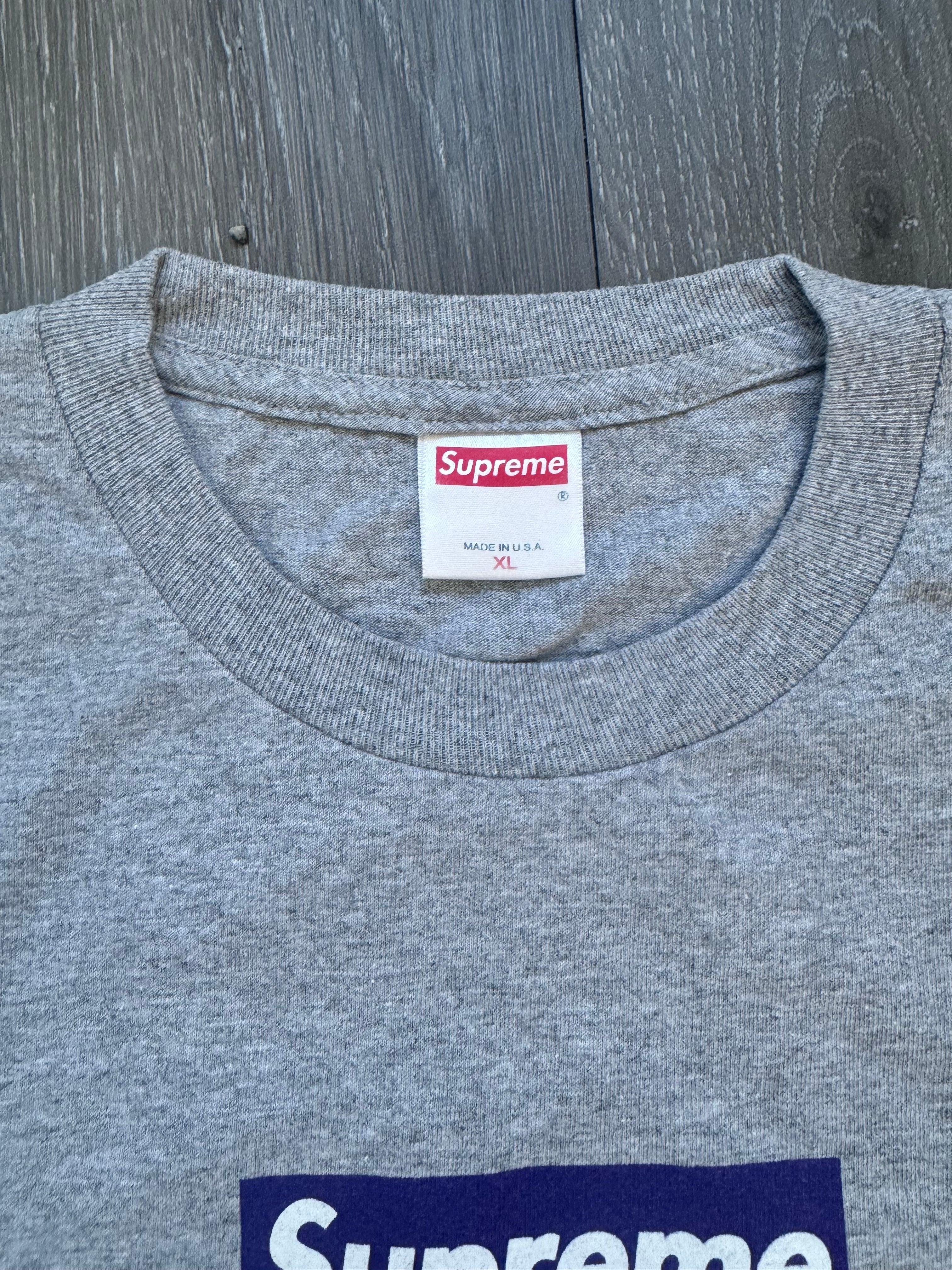 Supreme Purple/Grey Box Logo Tee 1998