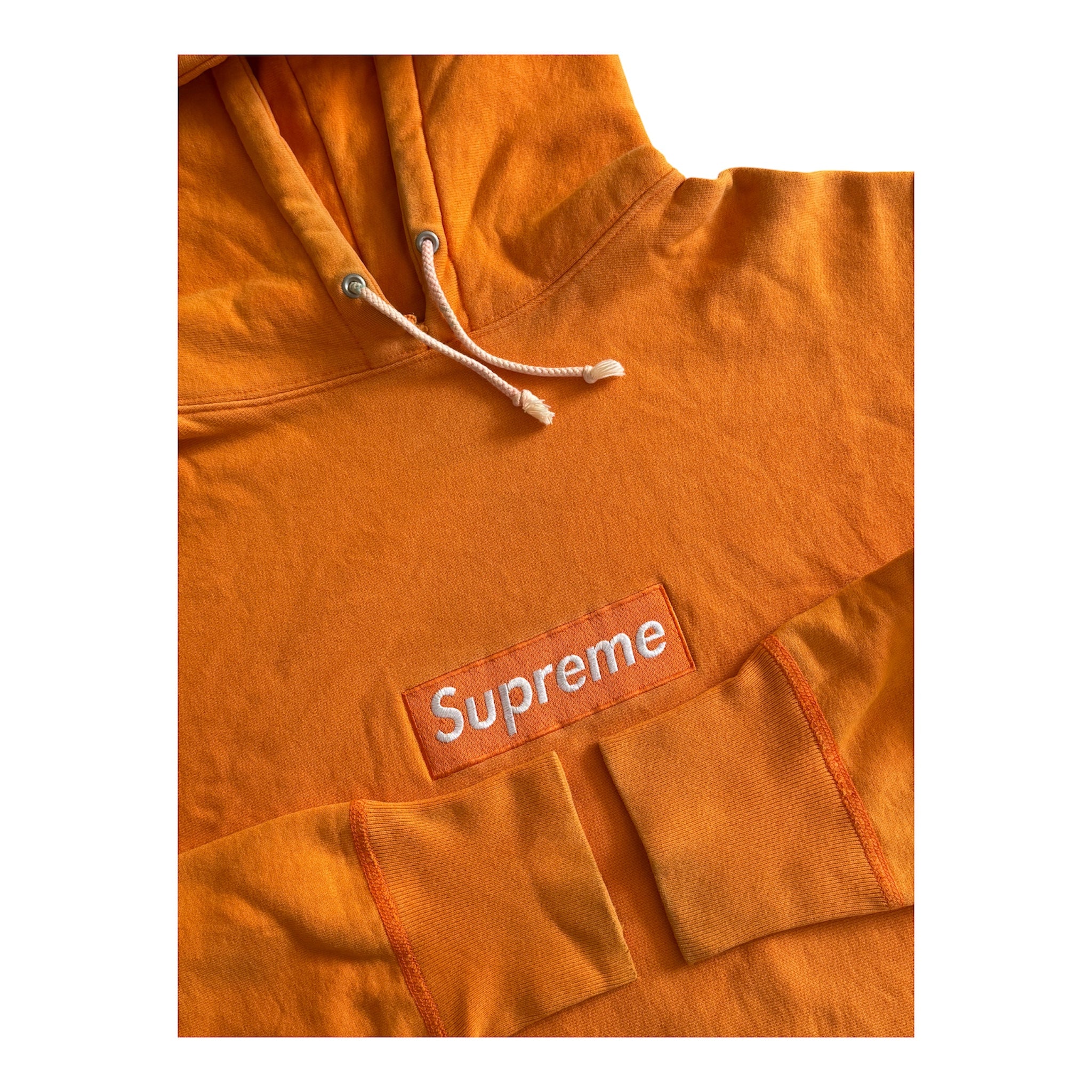 Supreme Orange Box Logo Hoodie 1999