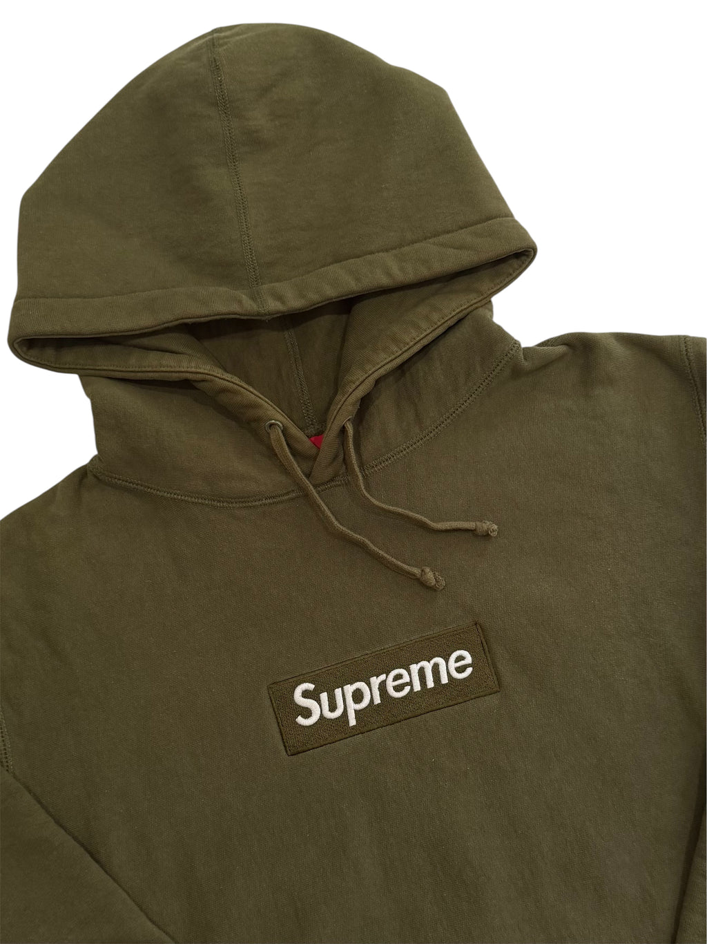 Supreme Olive Box Logo Hoodie 2011