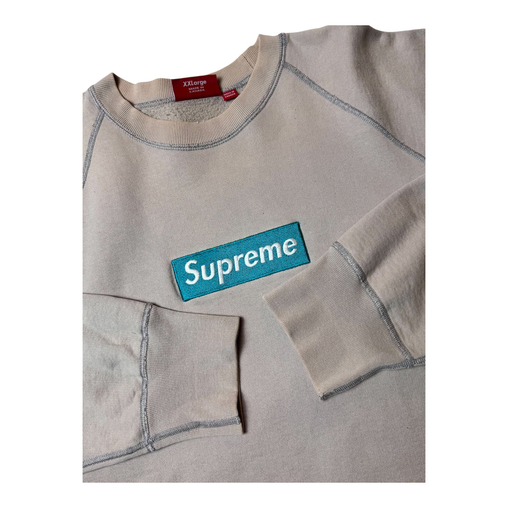 Supreme Teal/Oatmeal Box Logo Crewneck 2006
