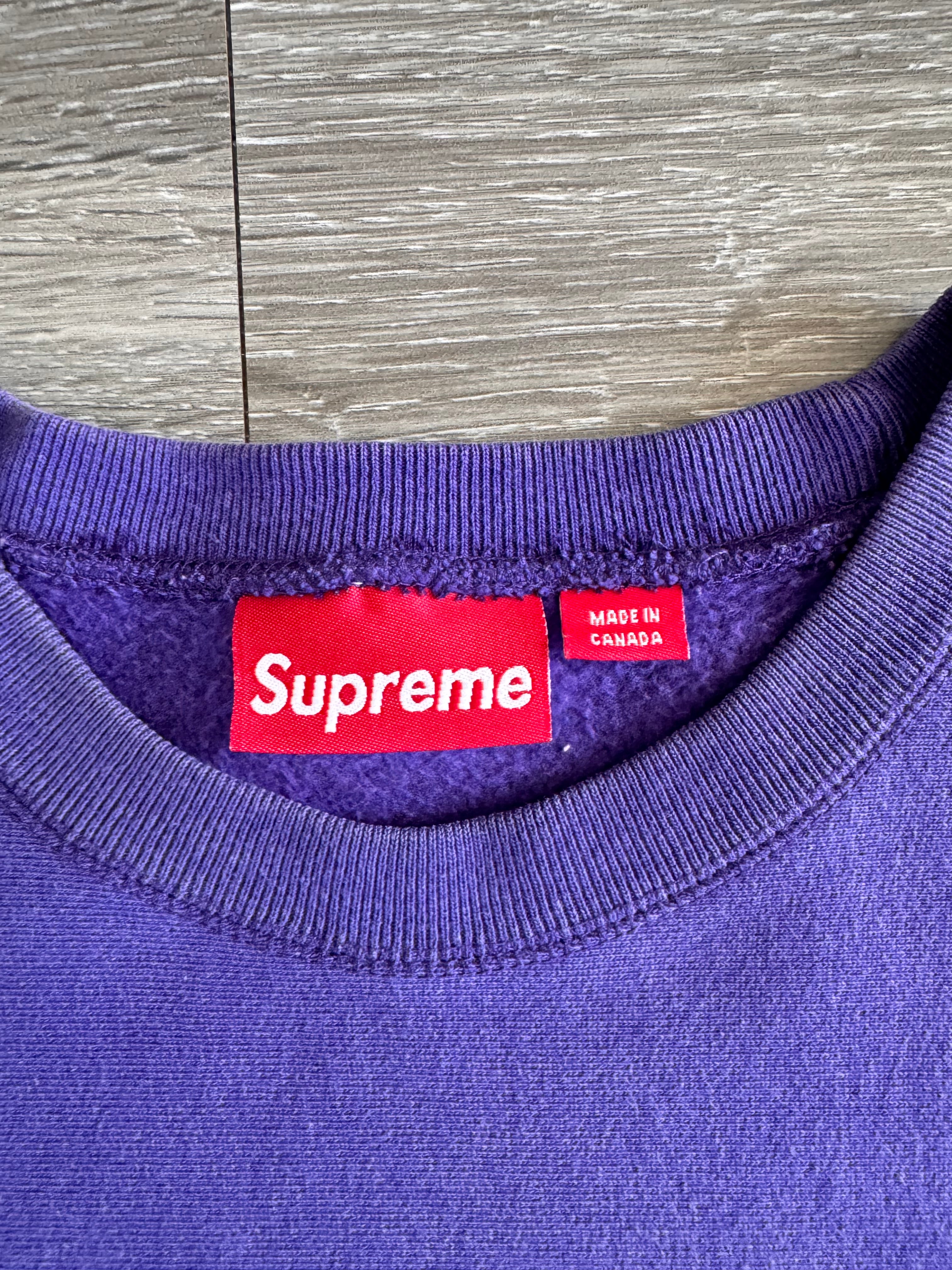 Supreme Purple Box Logo Crewneck 2004