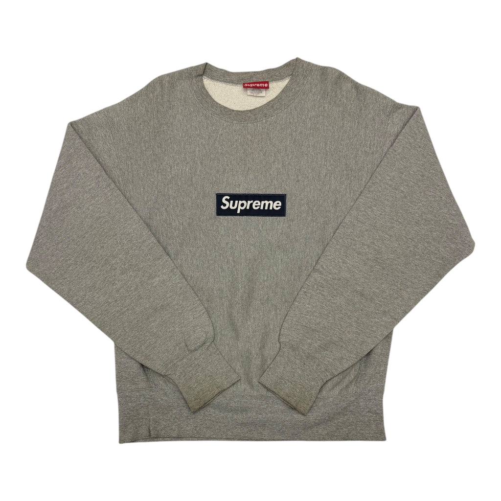 Supreme Grey Nylon Box Logo Crewneck 1995
