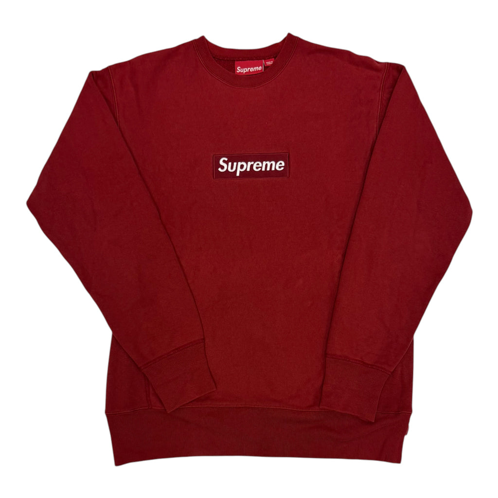 Supreme Burgundy Box Logo Crewneck 2003