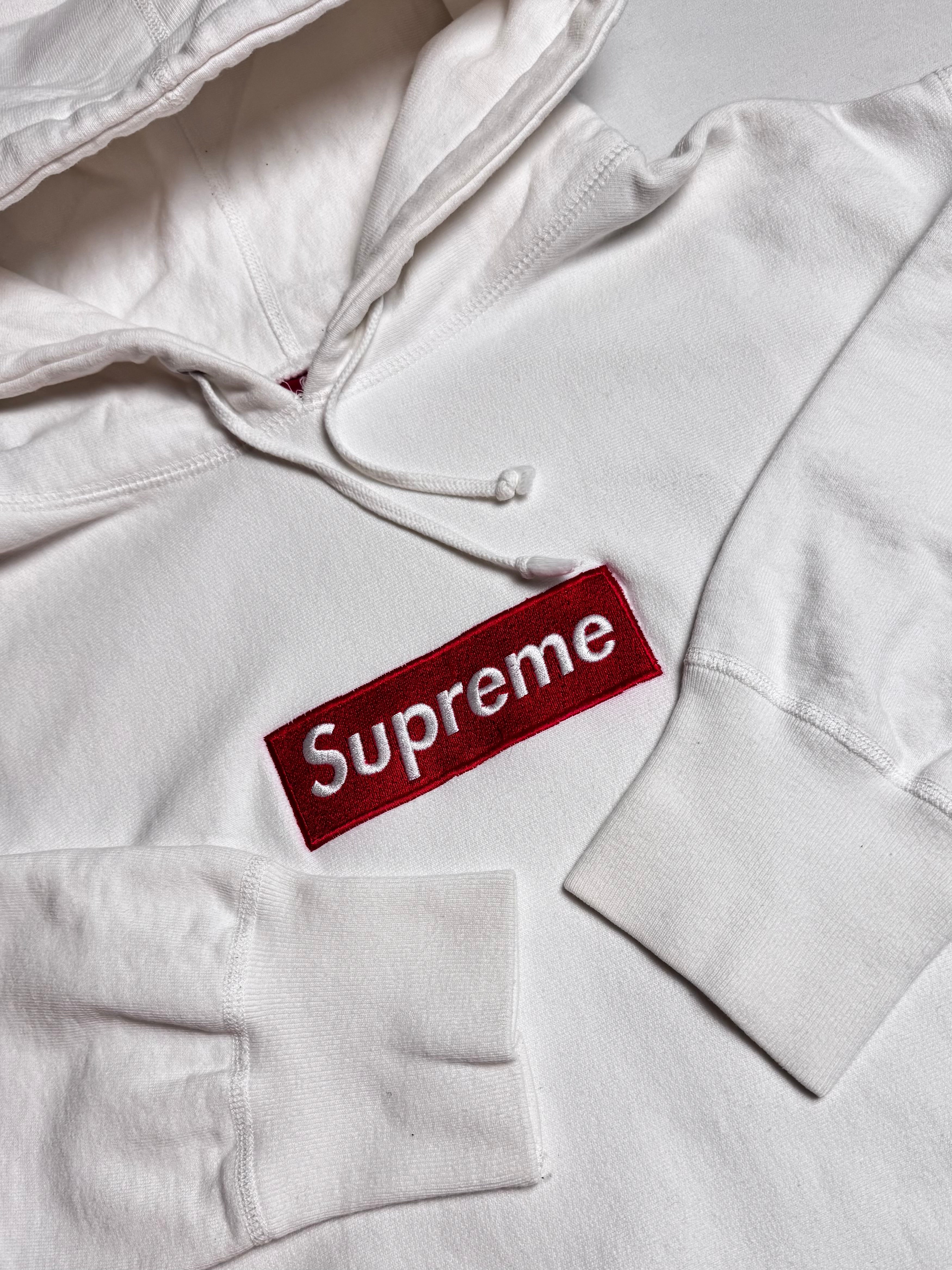 Supreme Red/White Box Logo Hoodie 2003