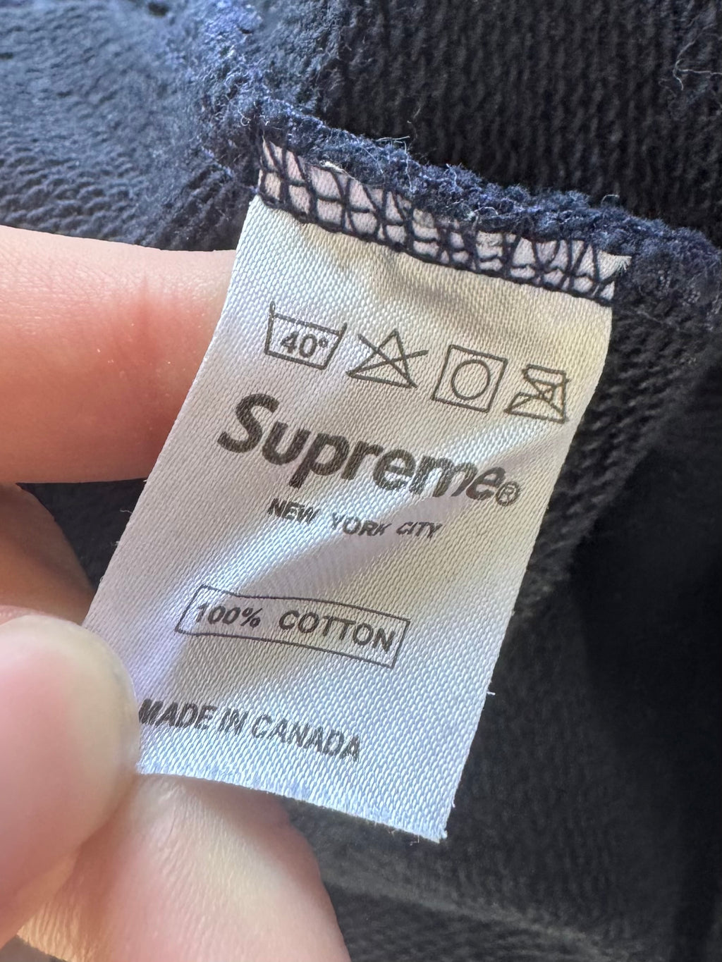 Supreme Navy Screenprint Box Logo Hoodie 2006