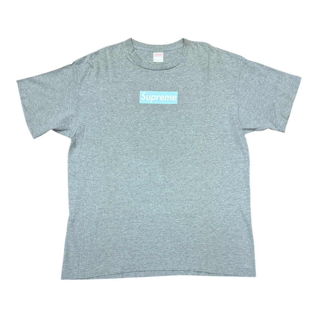 Supreme Ice Blue on Grey Box Logo Tee 1998