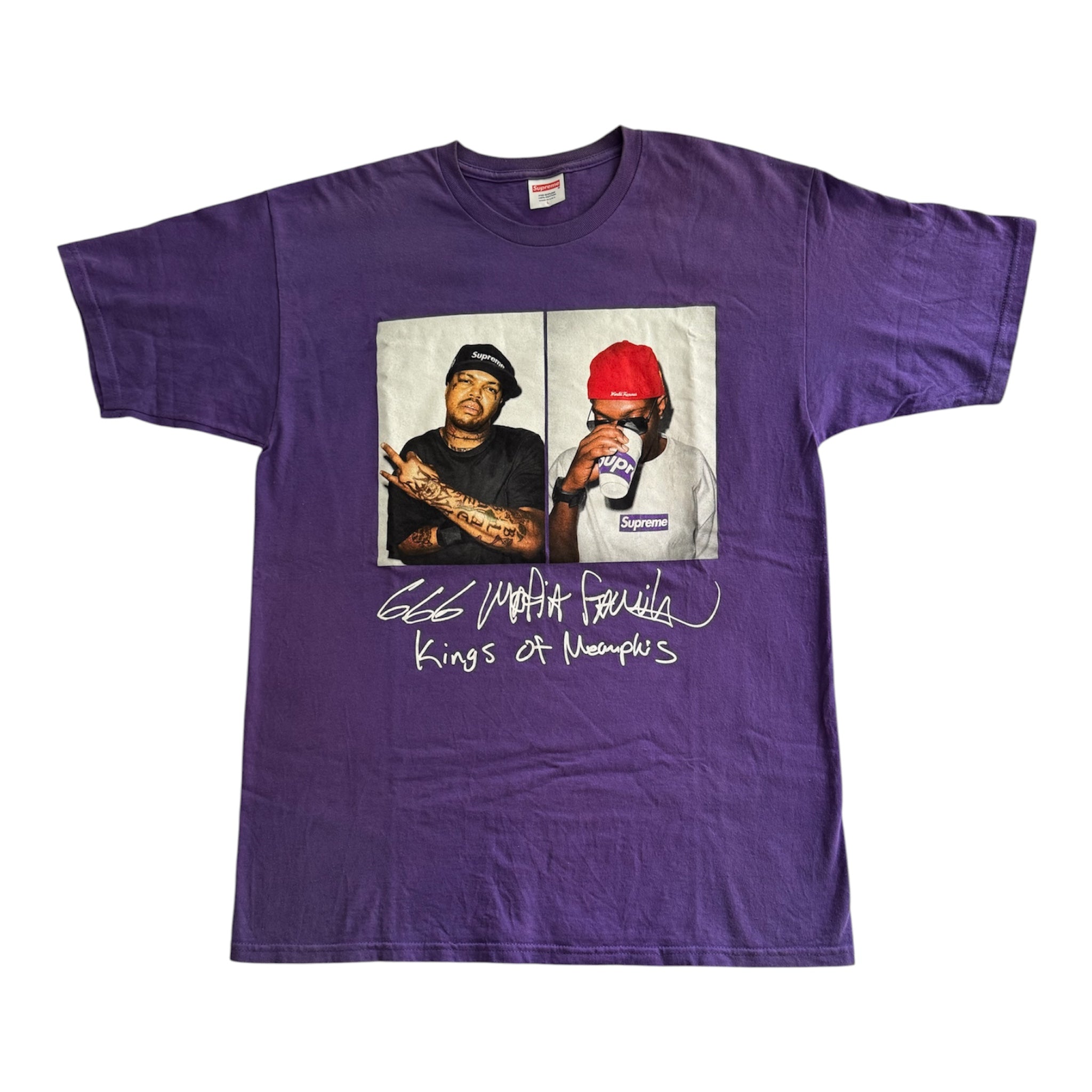 Supreme Purple Three 6 Mafia Photo Tee 2012