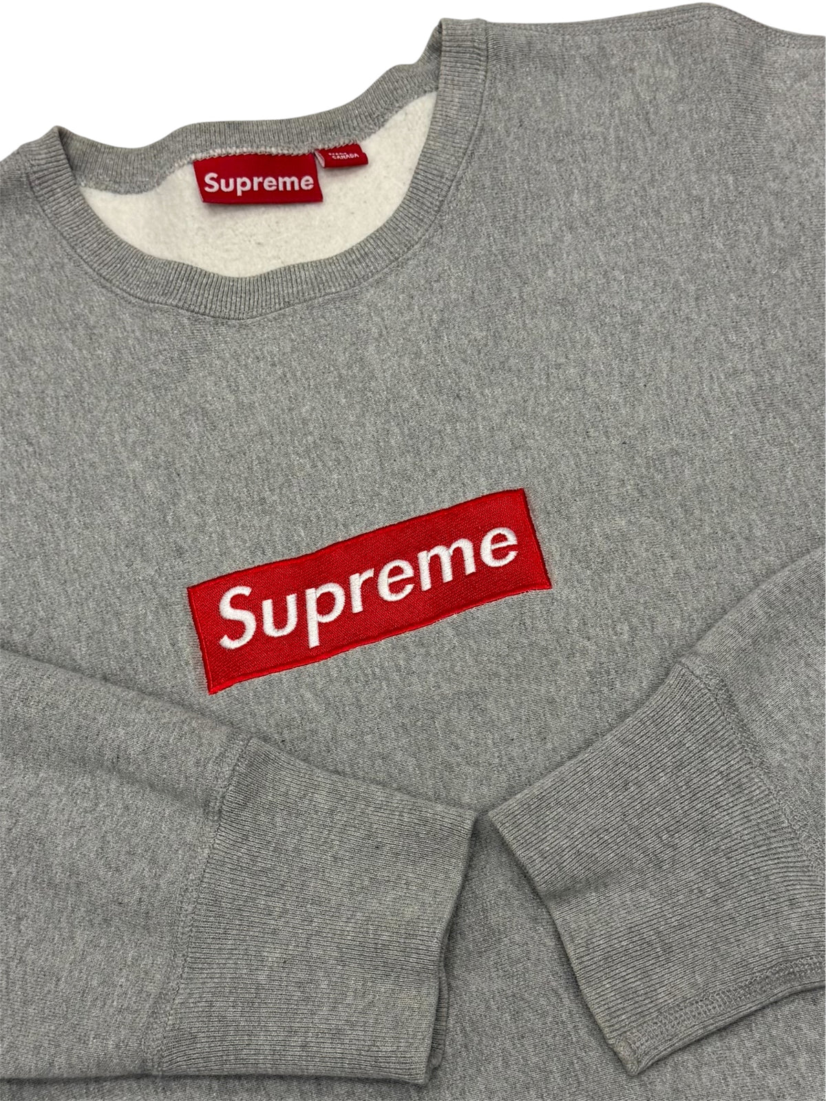 Supreme Red on Grey Box Logo Crewneck 1999