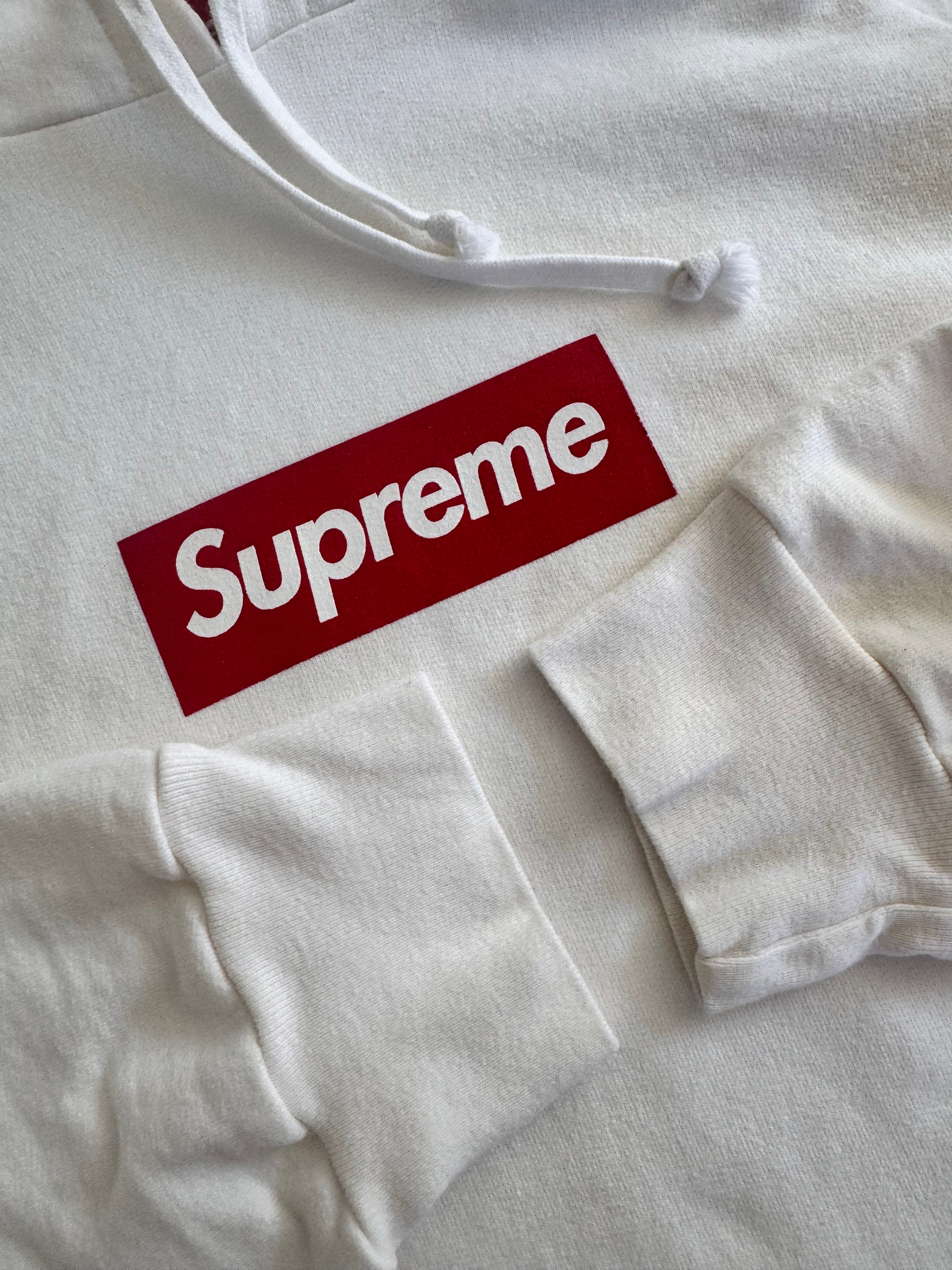 Supreme Red/Cream Screenprint Box Logo Hoodie 2006