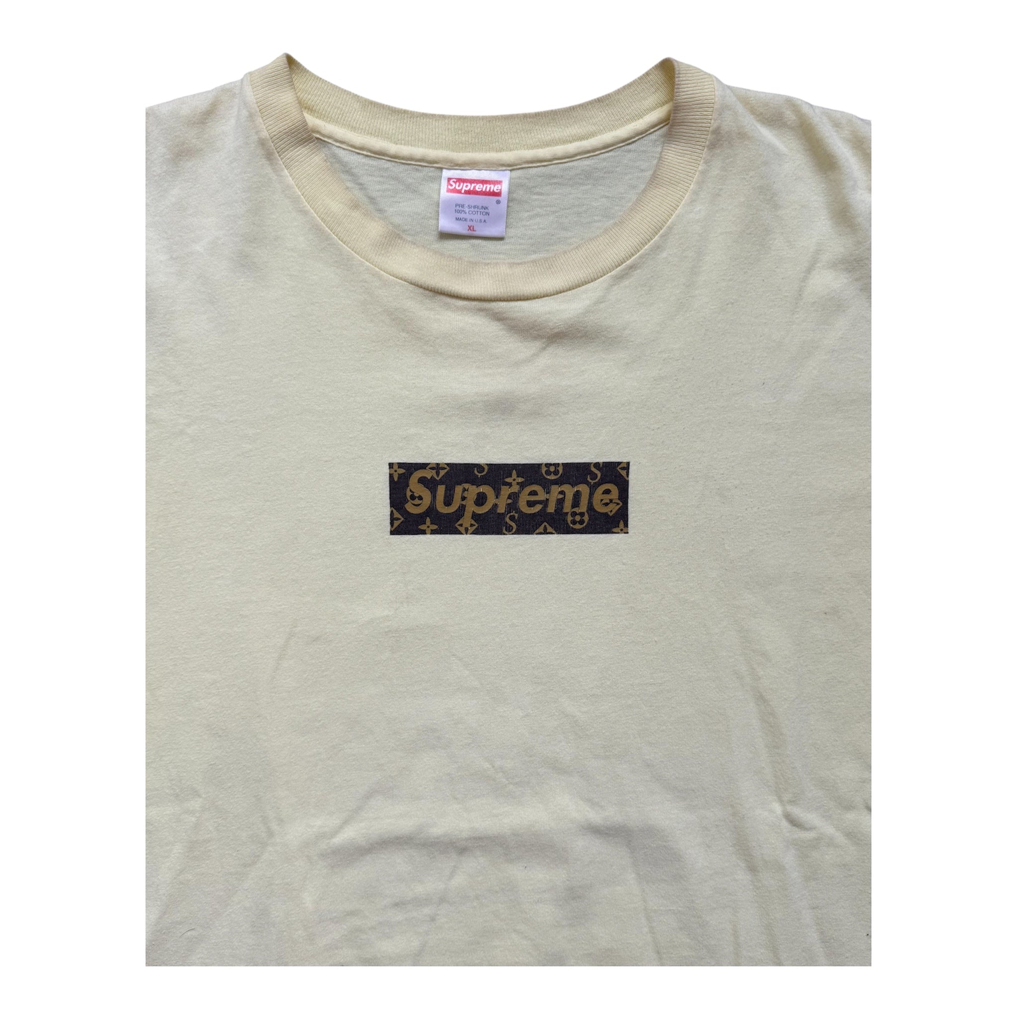 Supreme Monogram Box Logo Tee Yellow 2000