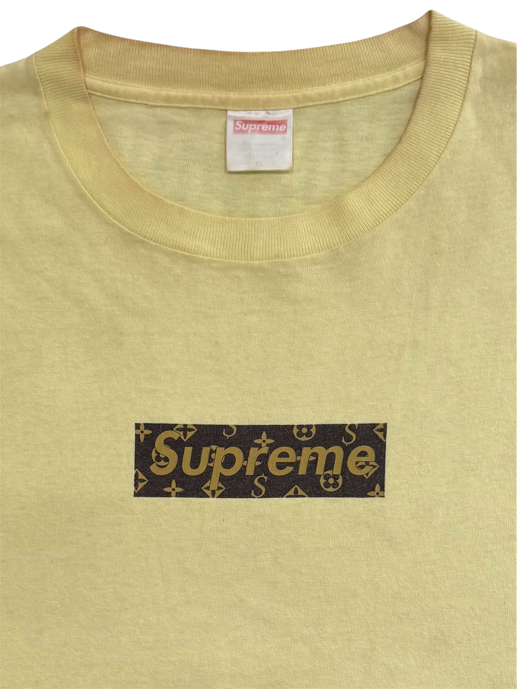 Supreme Monogram Box Logo Tee Yellow 2000