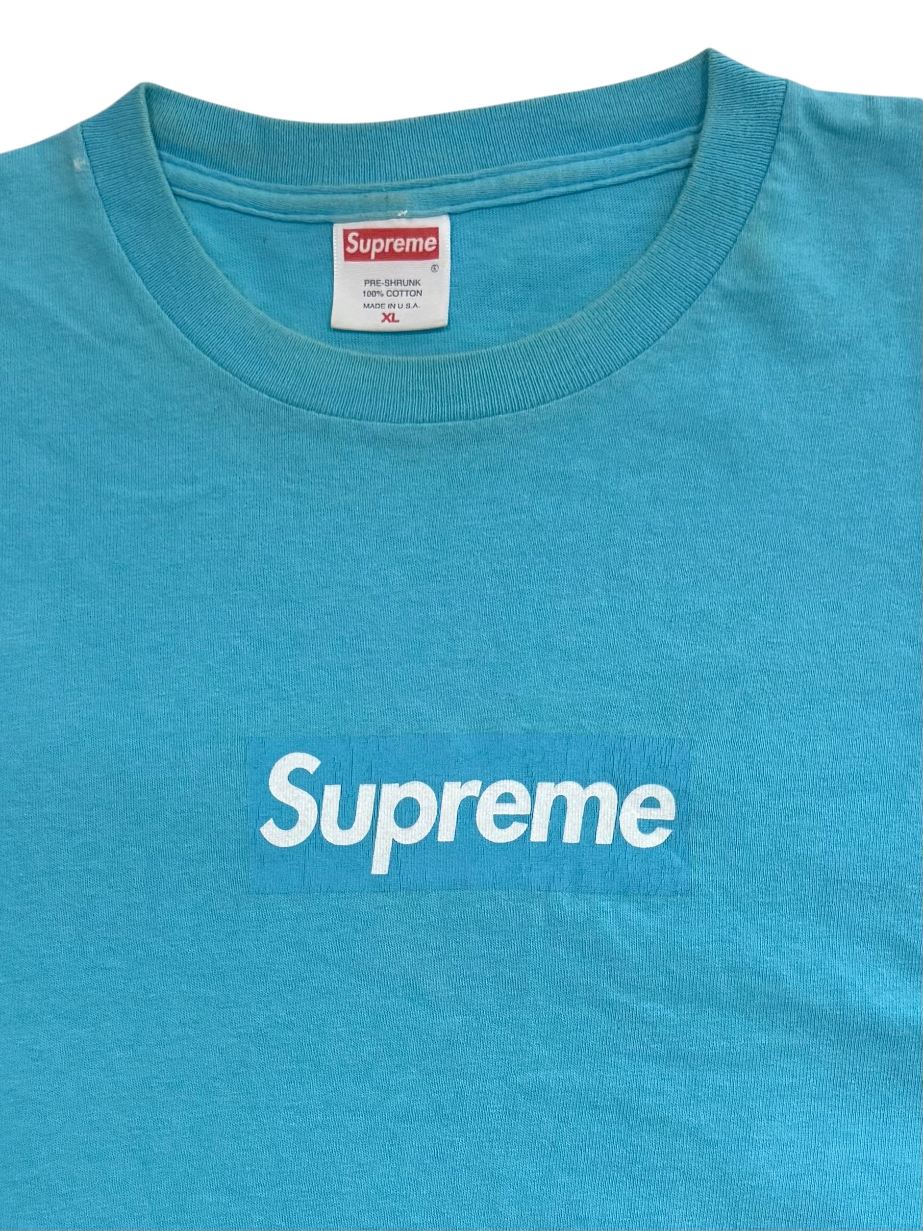 Supreme Teal Tonal Box Logo Tee 2003