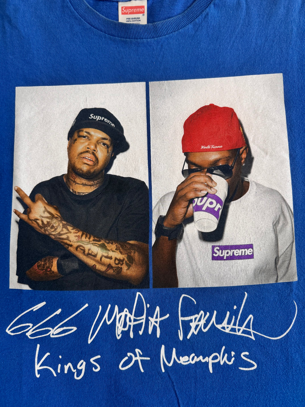Supreme Blue Three 6 Mafia Photo Tee 2012