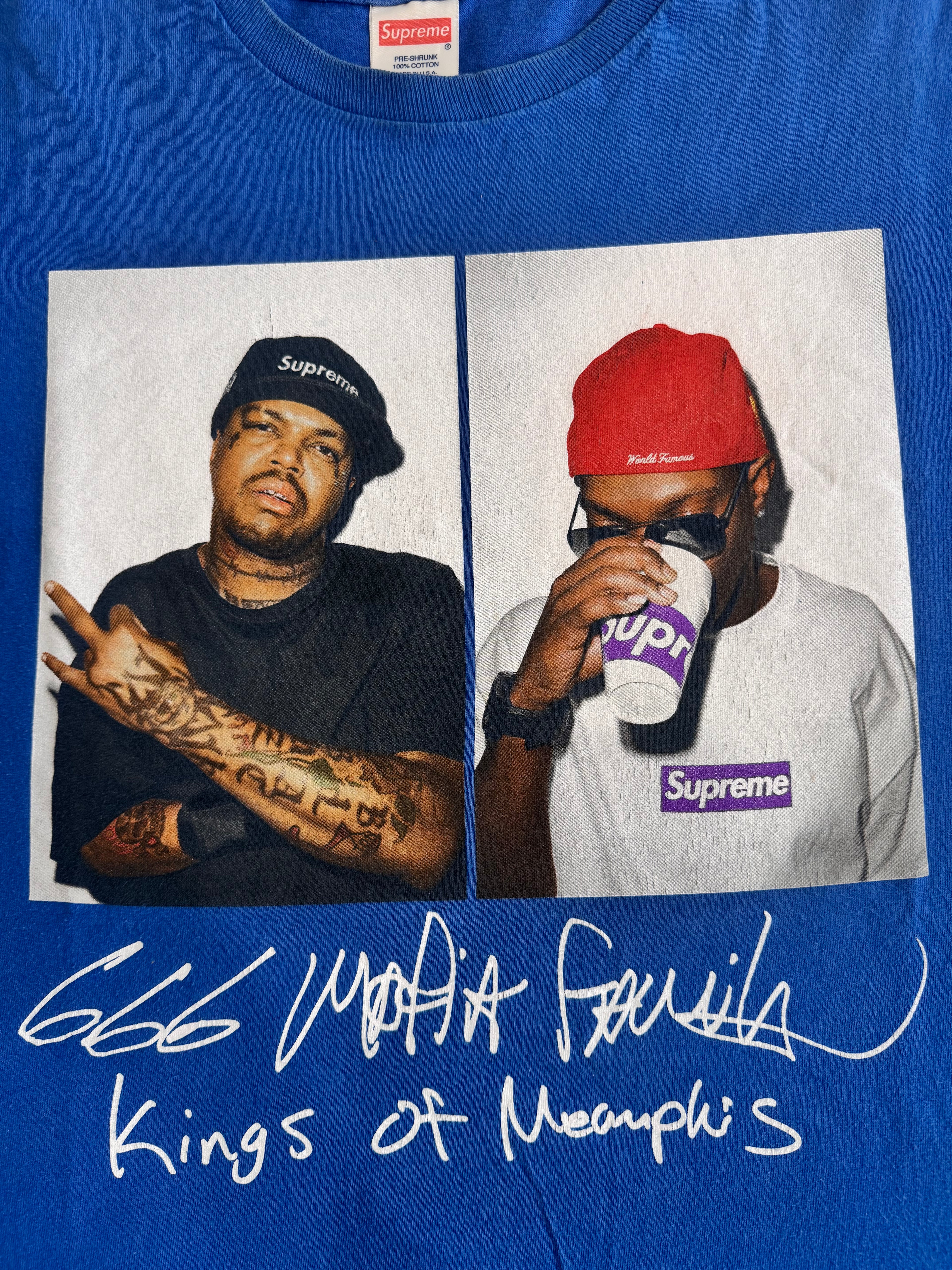 Supreme Blue Three 6 Mafia Photo Tee 2012