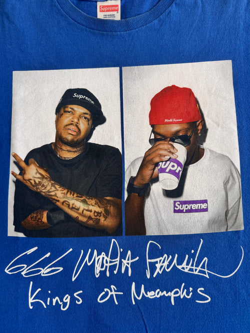 Supreme Blue Three 6 Mafia Photo Tee 2012
