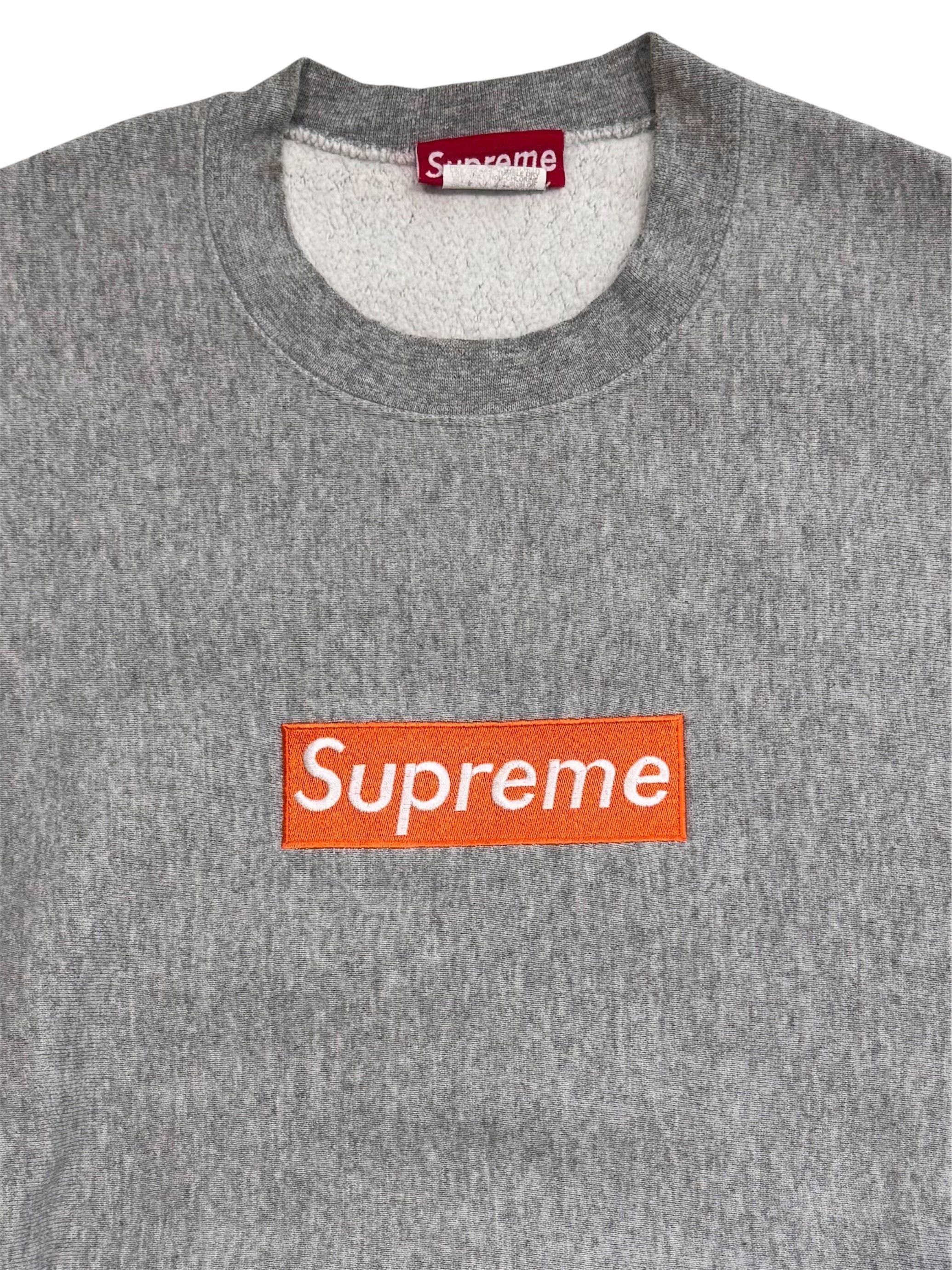 Supreme Orange/Grey Box Logo Crewneck 1995
