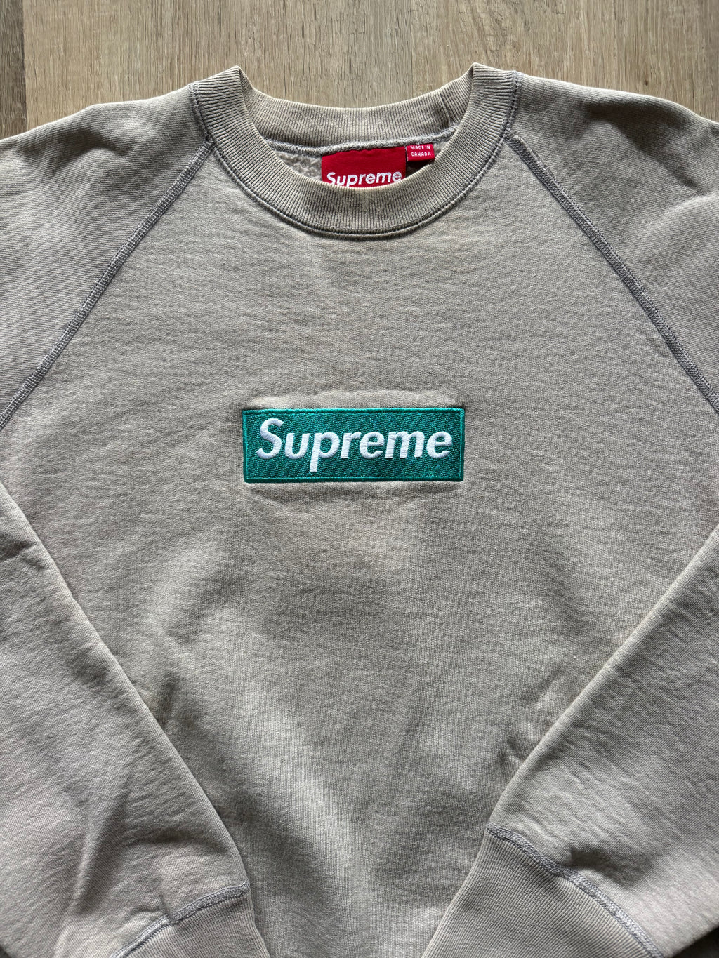 Supreme Teal/Oatmeal Box Logo Crewneck 2006