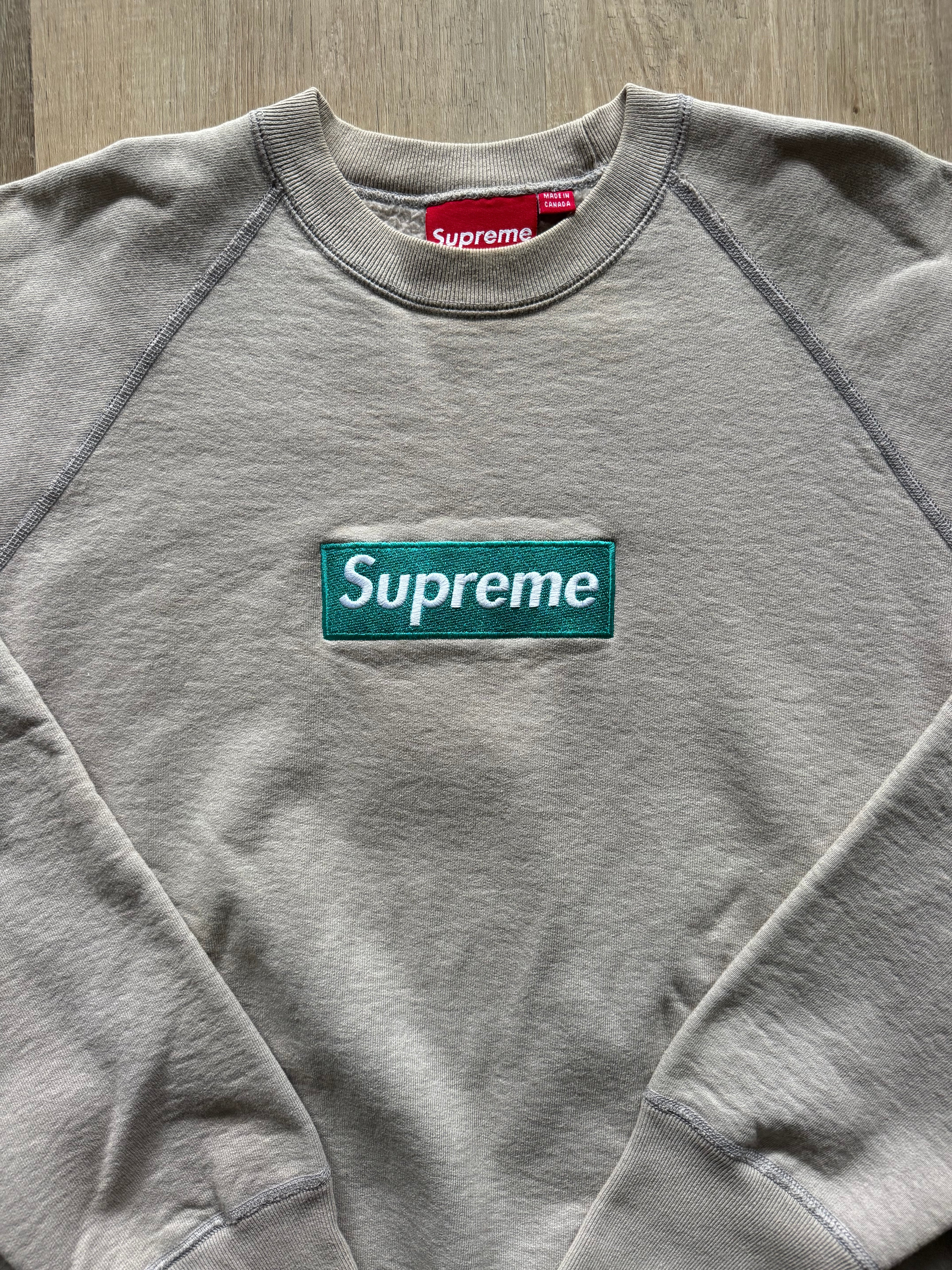 Supreme Teal/Oatmeal Box Logo Crewneck 2006