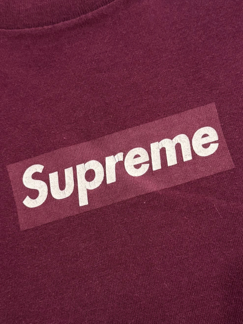 Supreme Burgundy Box Logo Tee 1999