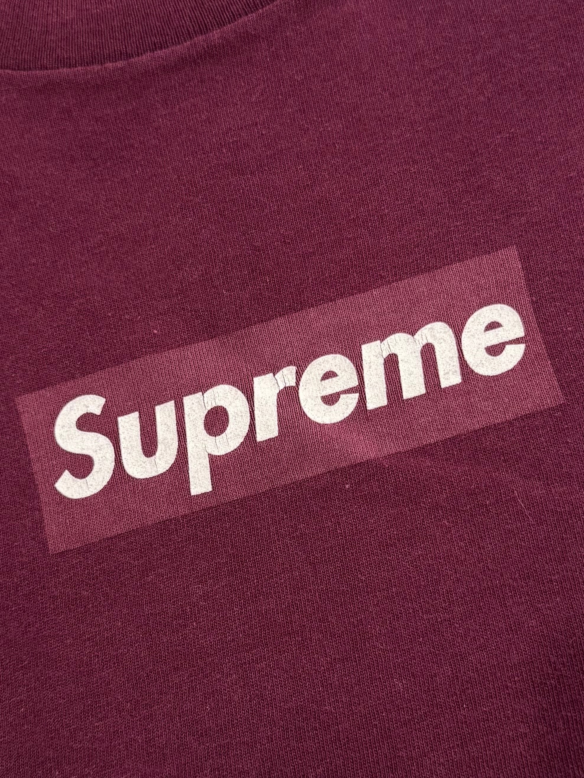 Supreme Burgundy Box Logo Tee 1999