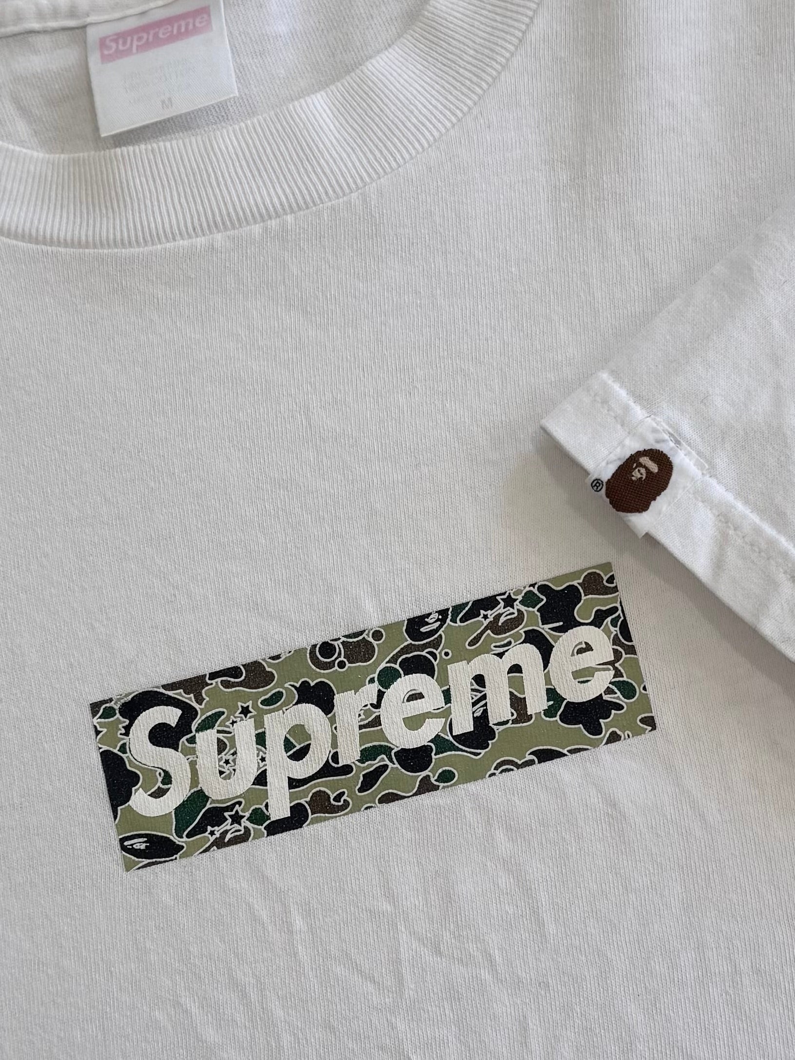 Supreme Bape Psyche Camo Box Logo Tee 2000