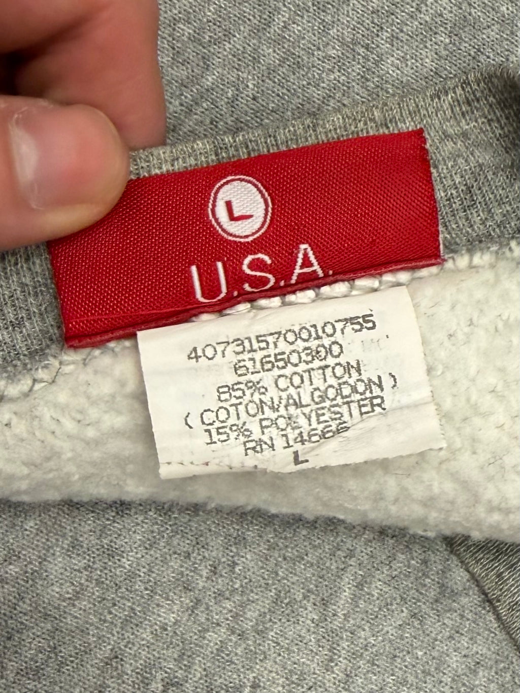 Supreme Grey Nylon Box Logo Crewneck 1995