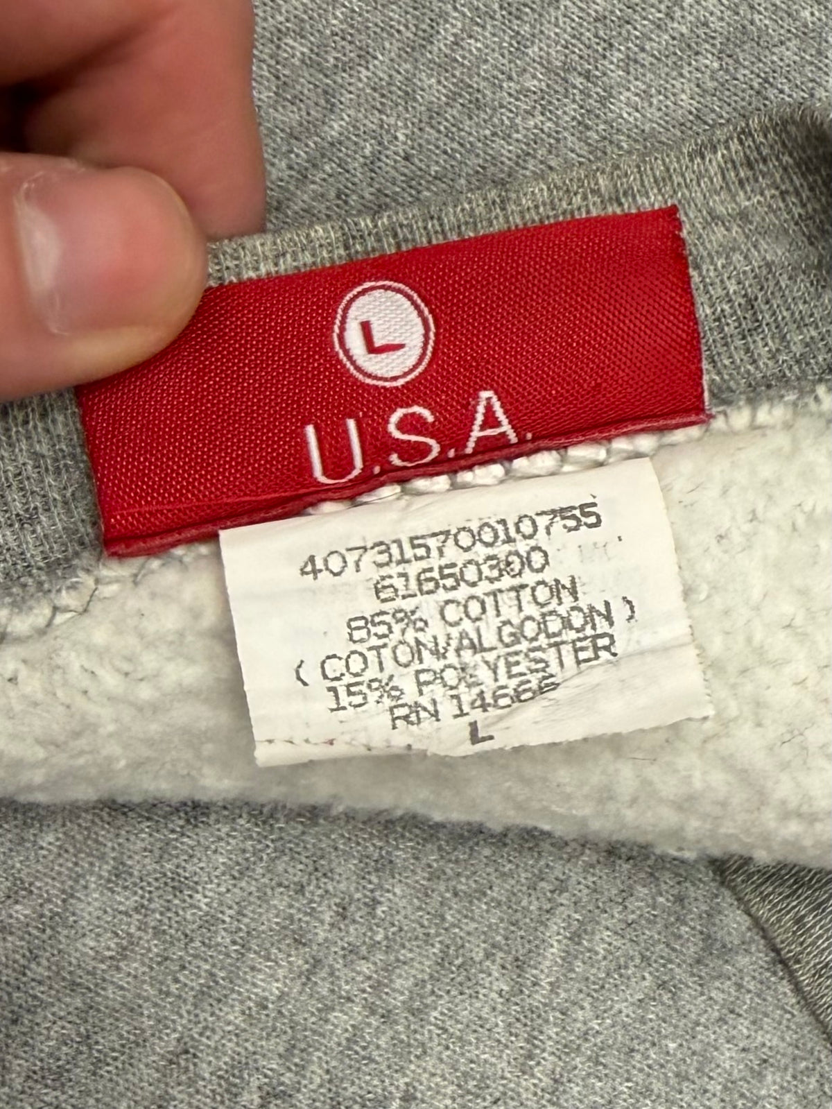 Supreme Grey Nylon Box Logo Crewneck 1995