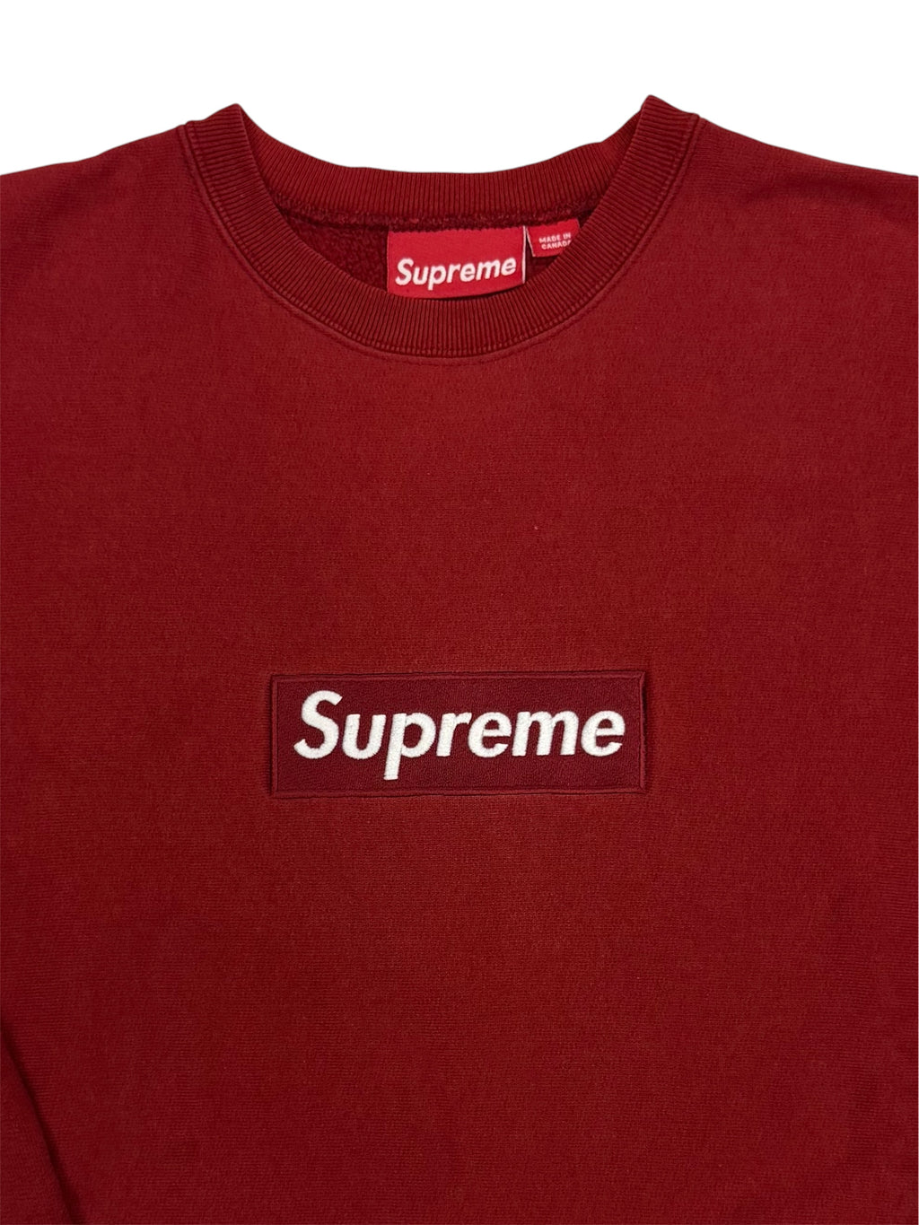 Supreme Burgundy Box Logo Crewneck 2003
