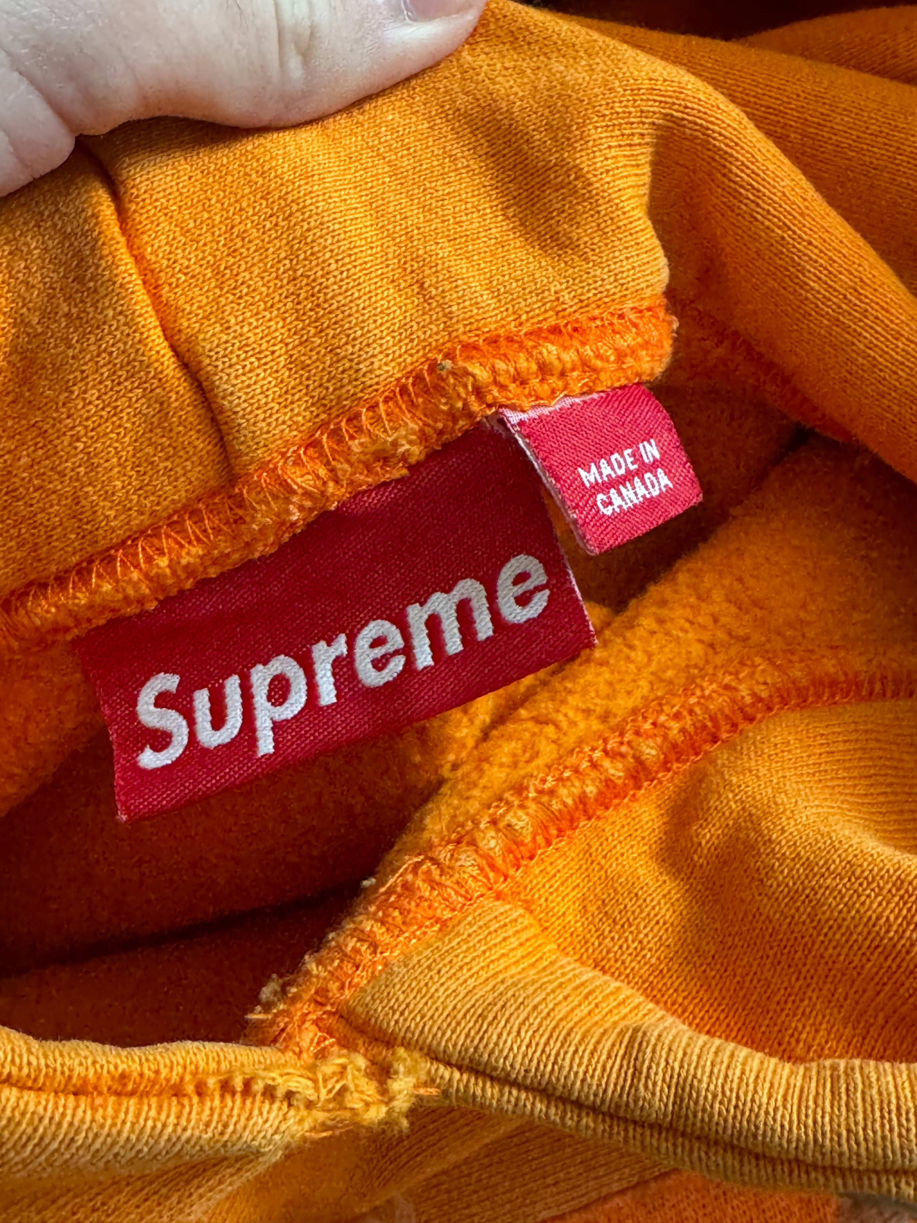 Supreme Orange Box Logo Hoodie 1999