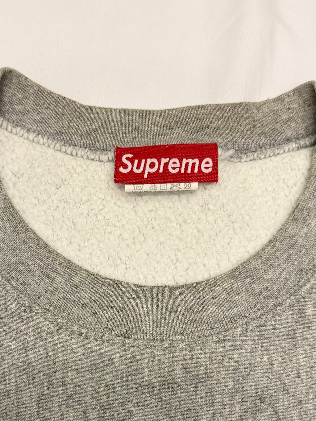 Supreme Grey Nylon Box Logo Crewneck 1995