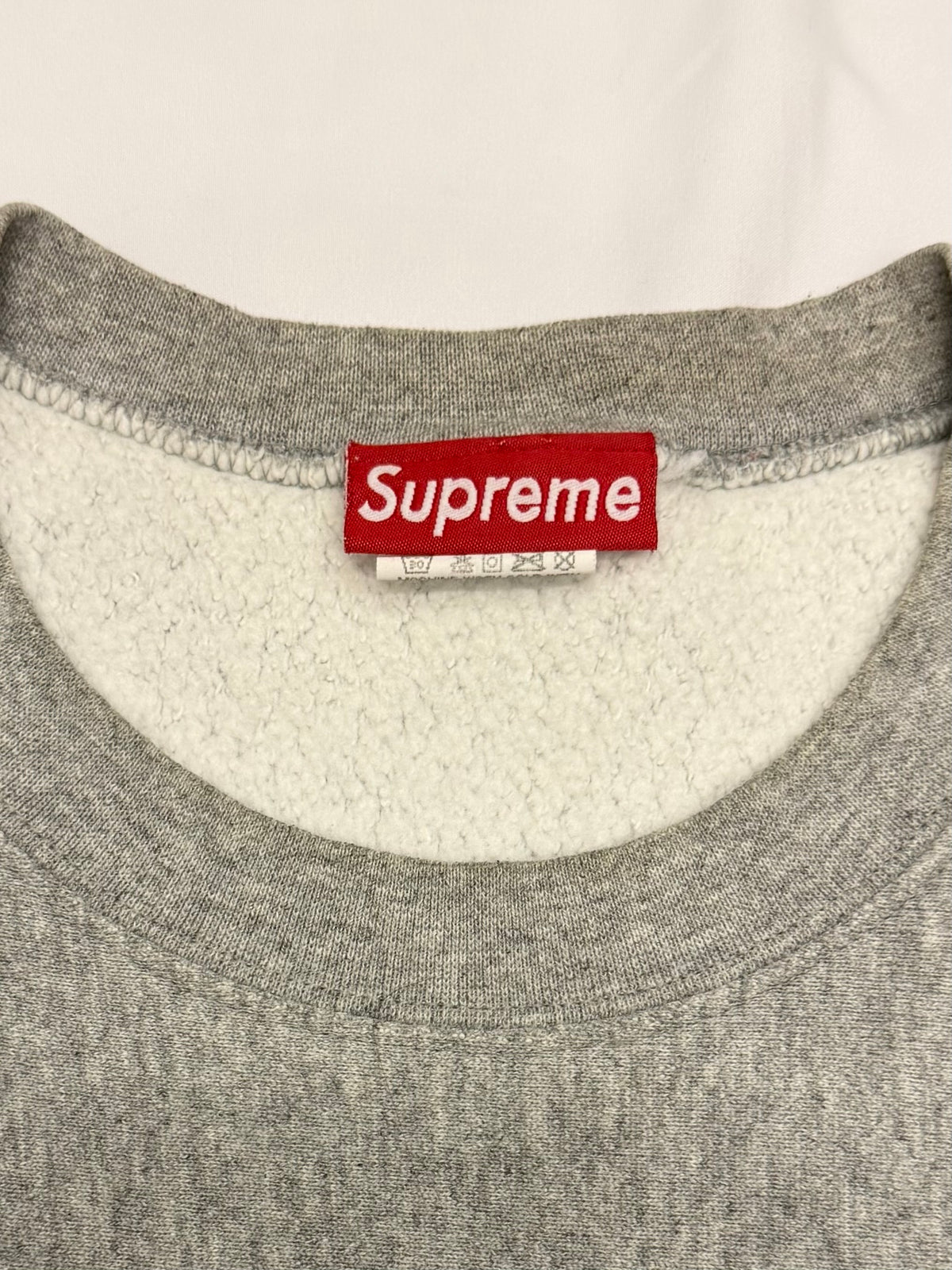 Supreme Grey Nylon Box Logo Crewneck 1995