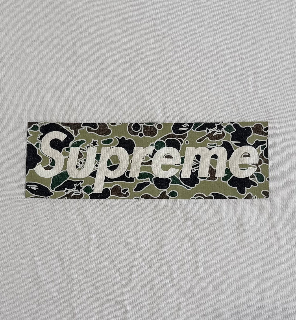 Supreme Bape Psyche Camo Box Logo Tee 2000