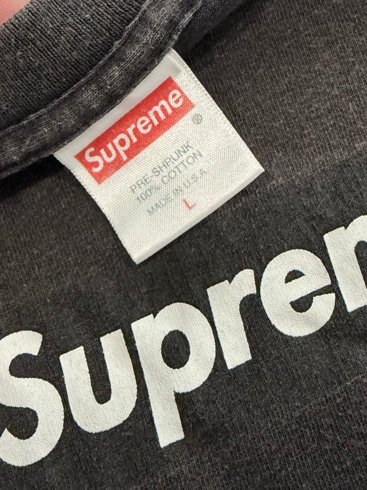 Supreme Faded Black Box Logo Tee 1999