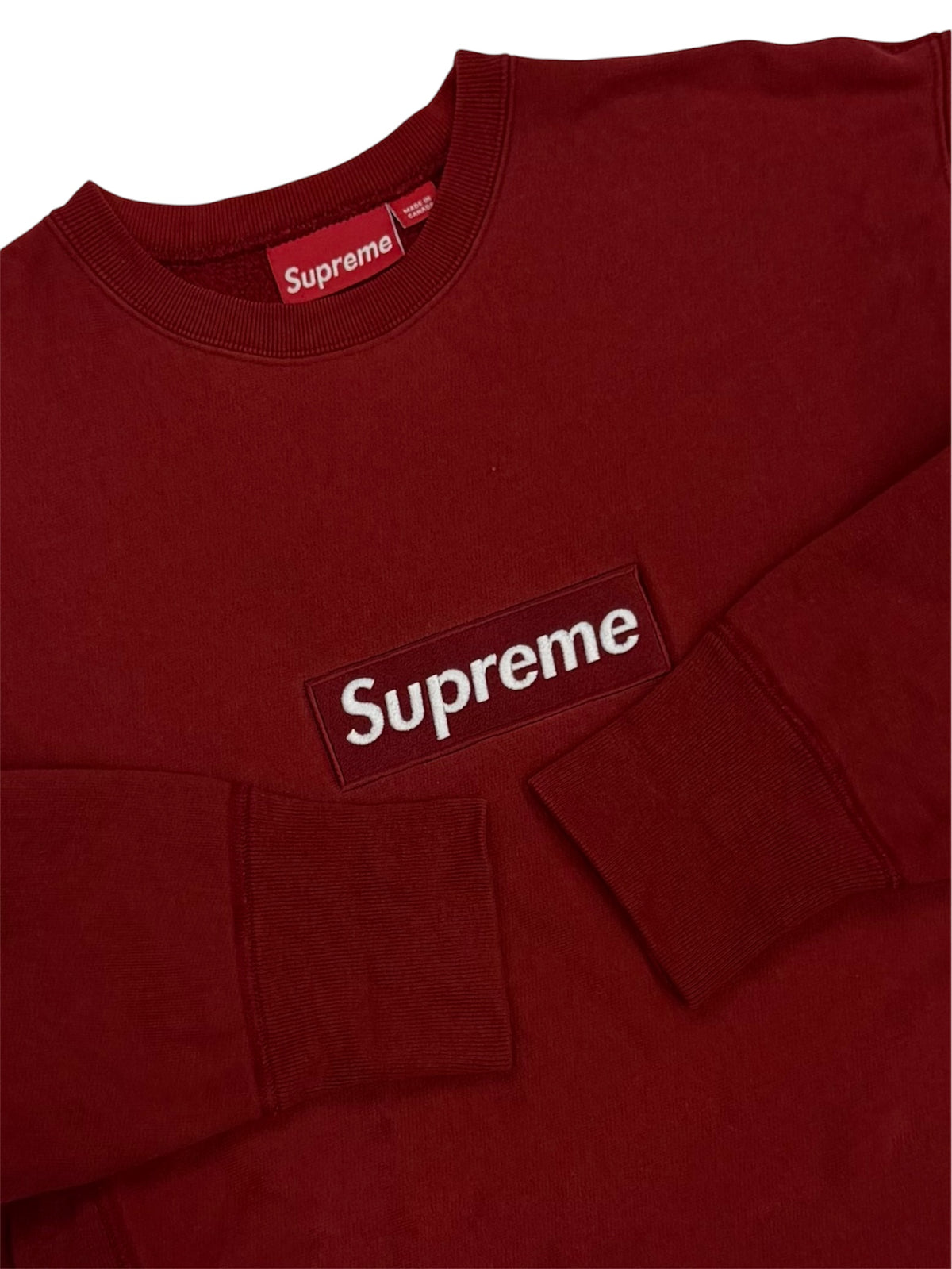 Supreme Burgundy Box Logo Crewneck 2003