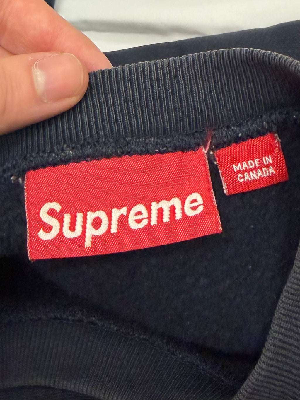 Supreme Navy Box Logo Crewneck 1999