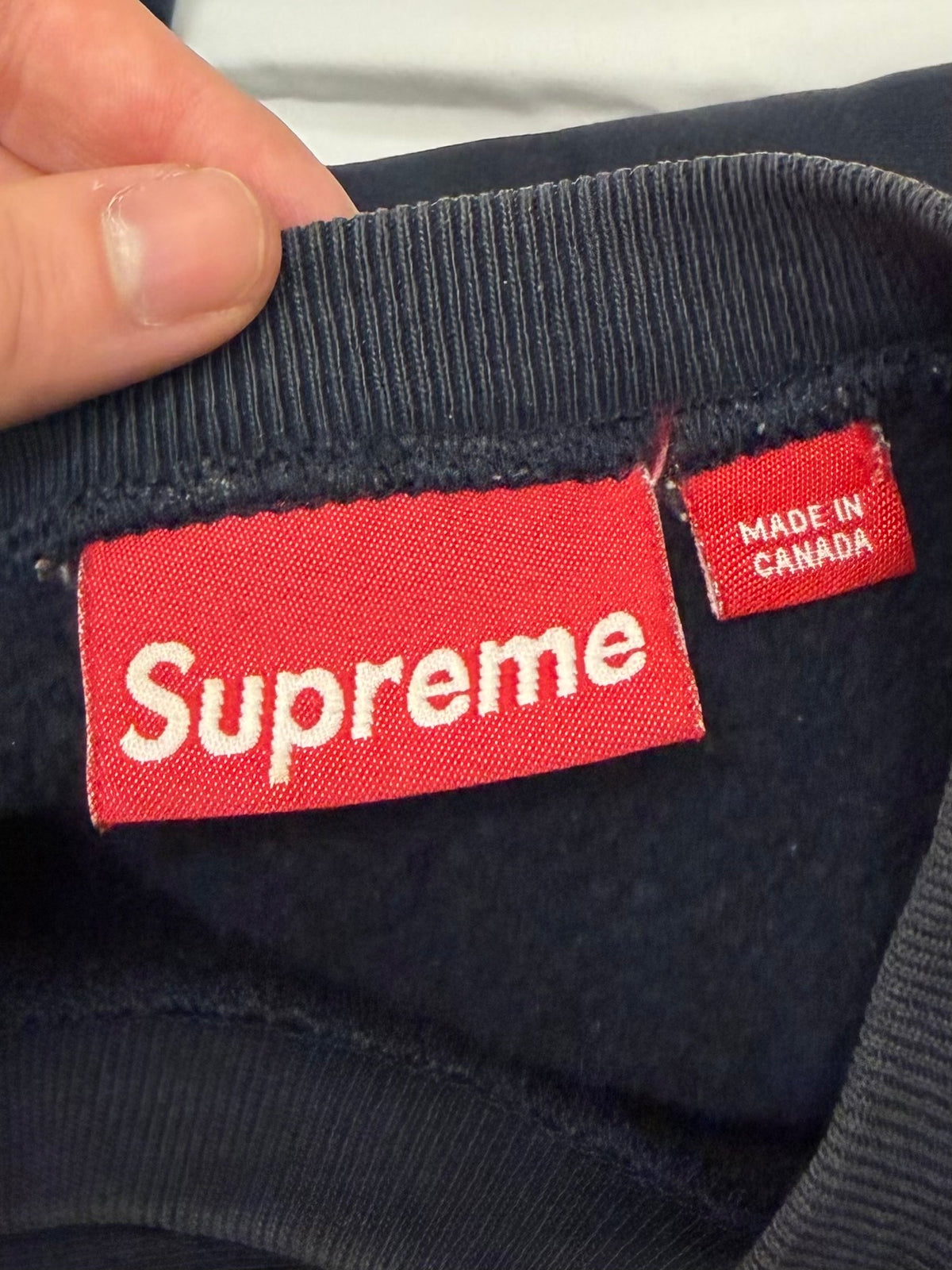 Supreme Navy Box Logo Crewneck 1999