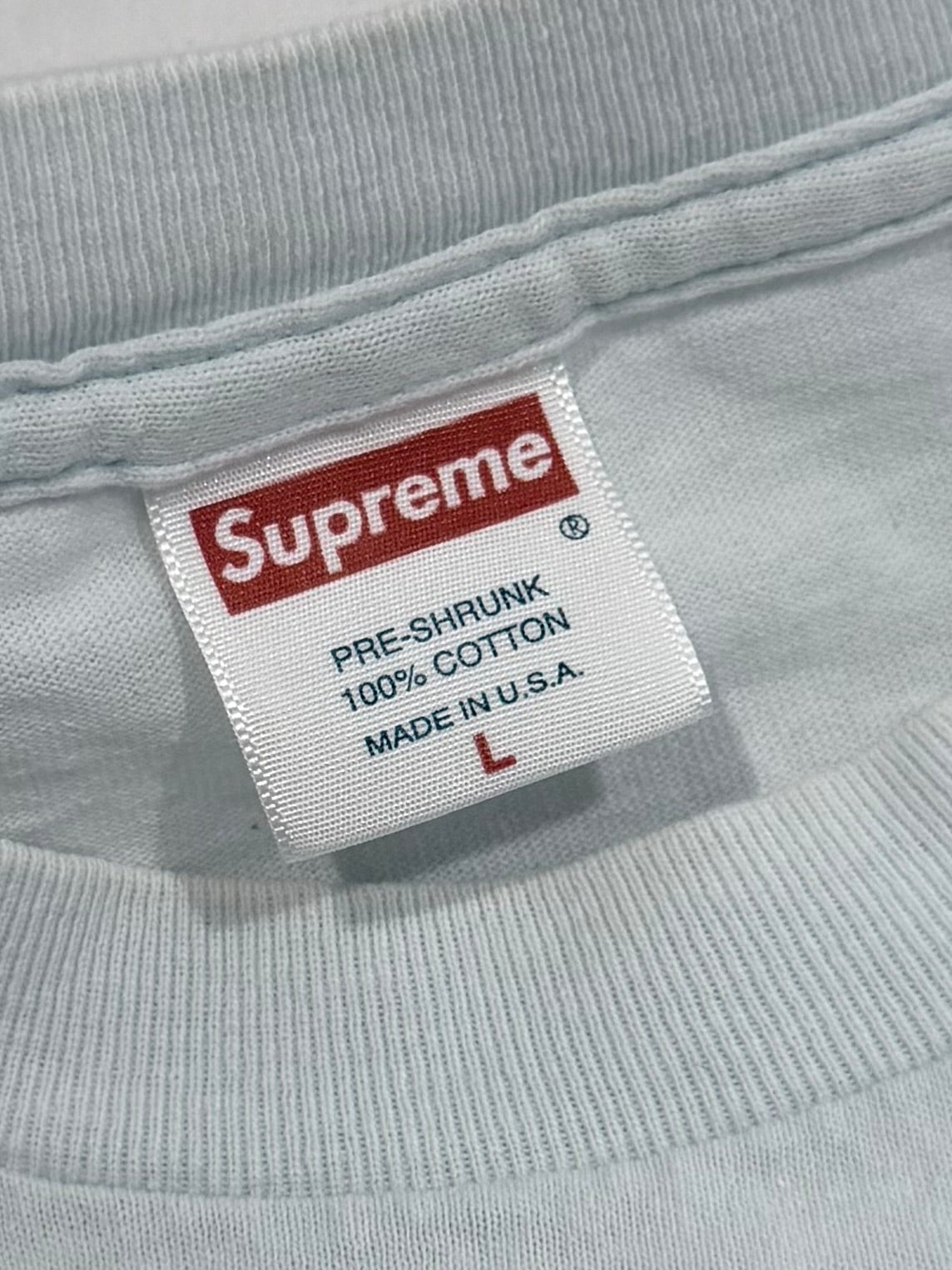 Supreme Navy on Ice Blue Box Logo Tee 2001