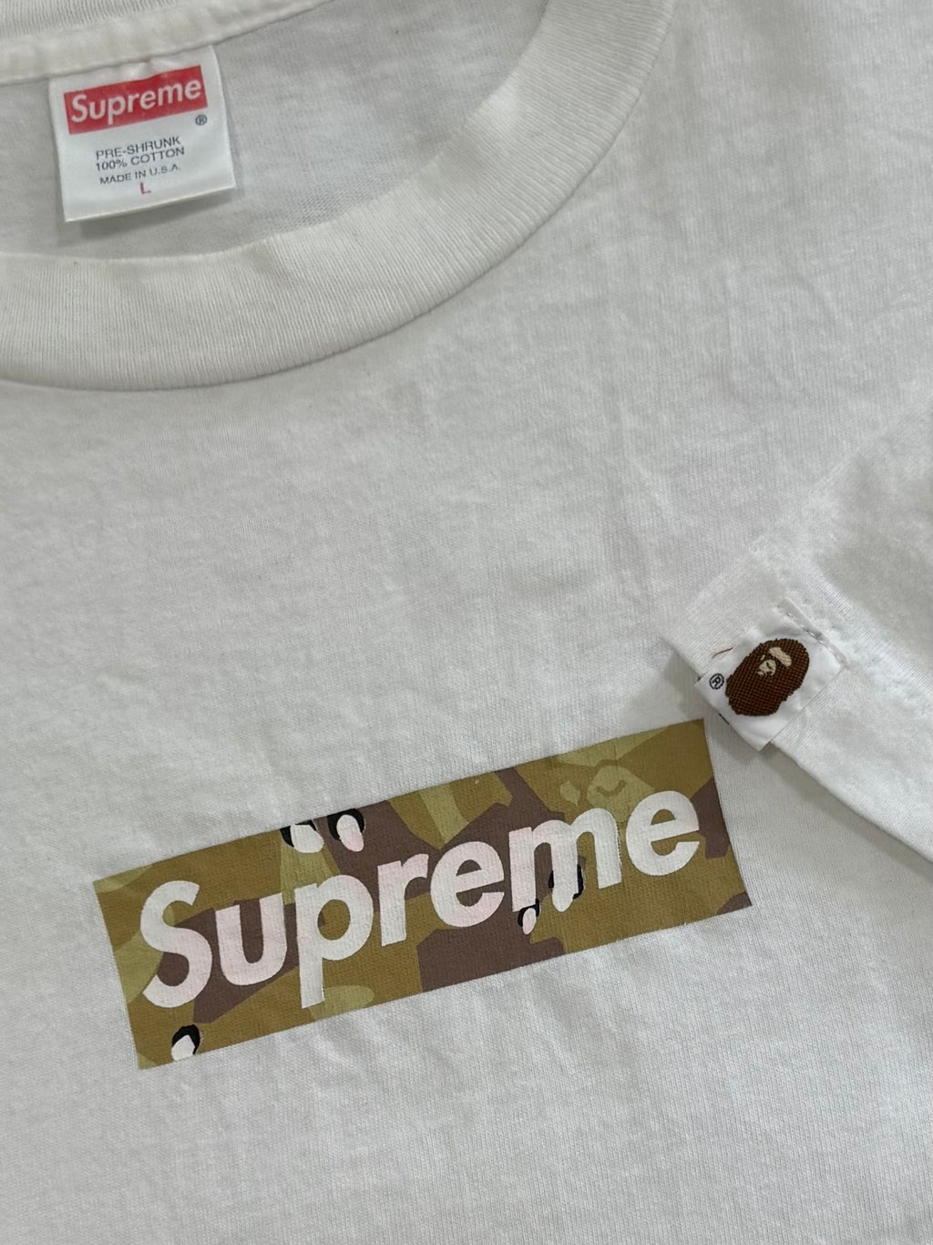 Supreme Bape Box Logo Tee Desert Camo 2000