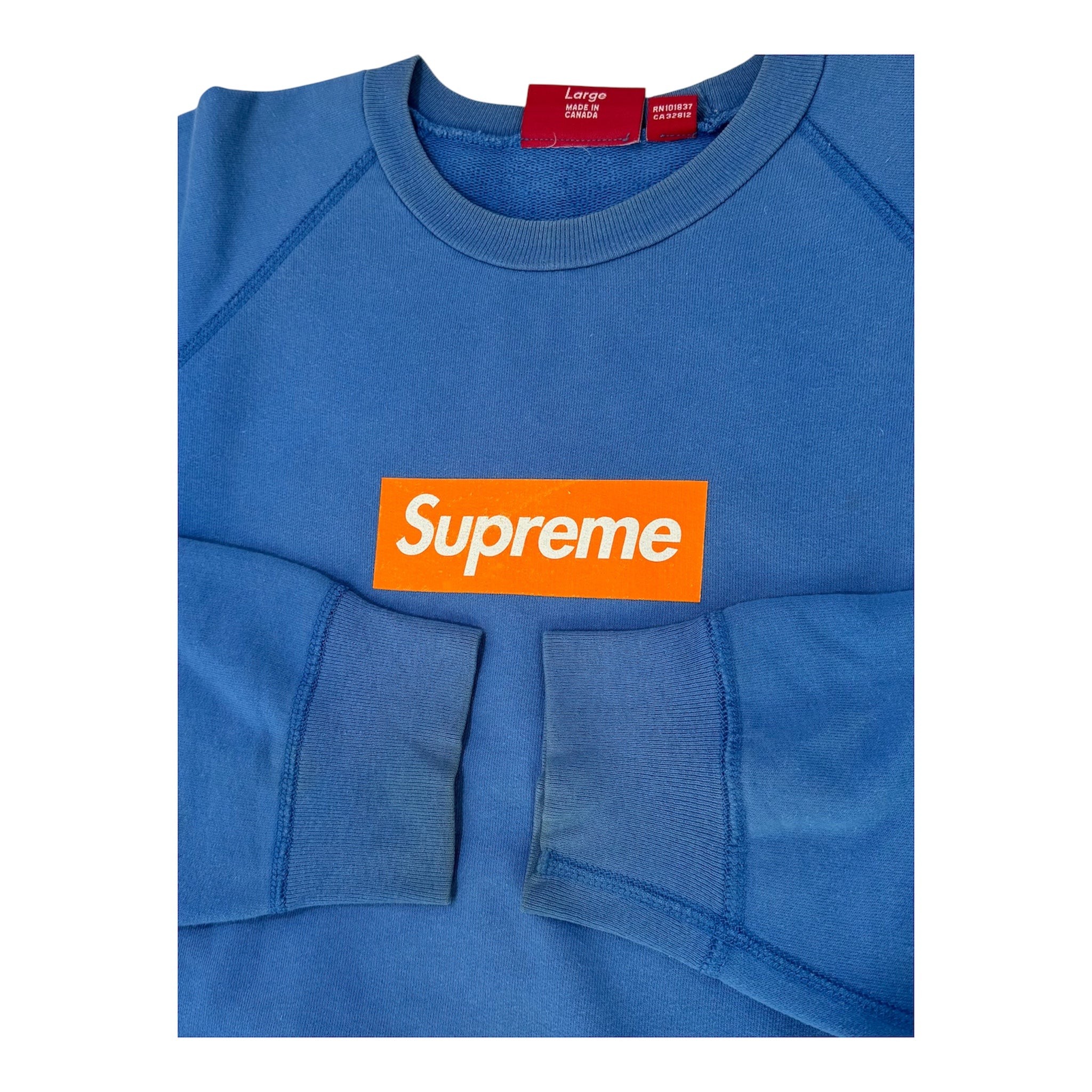 Supreme Orange/Blue Screenprint Box Logo Crewneck 2007