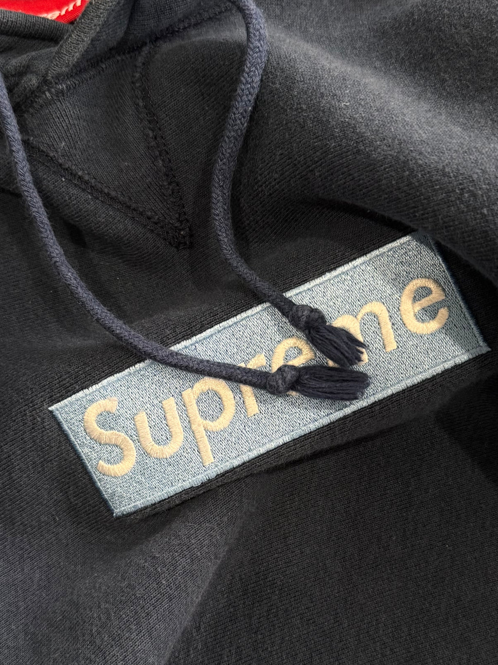 Supreme Ice/Navy Box Logo Hoodie 1997